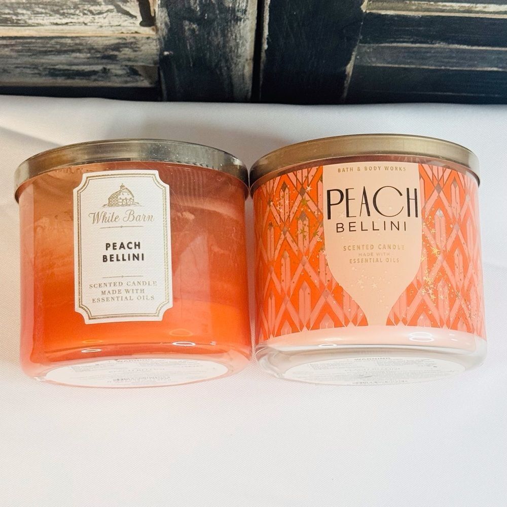 Peach Bellini 3-Wick Candles, Used